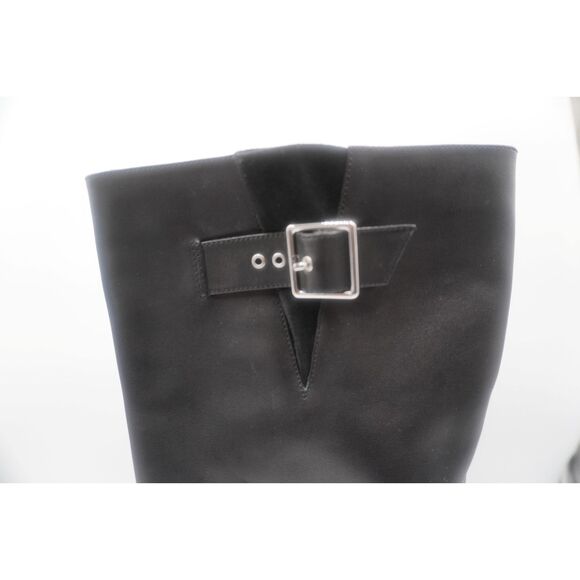 Paige Hazel Knee High Leather pointed toe gold buckle stylish Boots Black Sz 9.5 - Picture 6 of 9